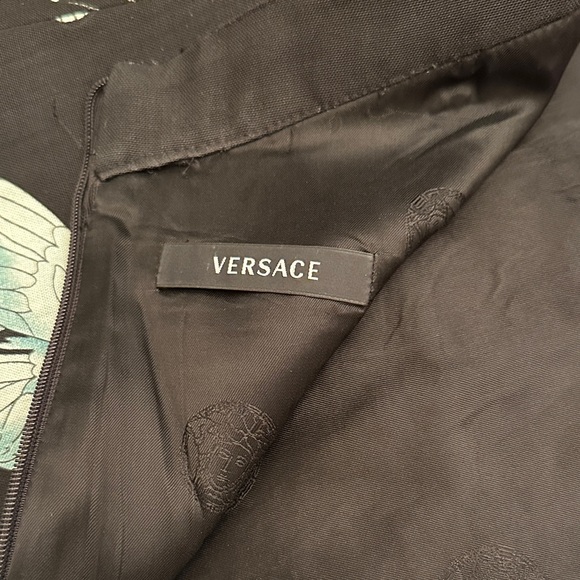 Versace Butterfly Print Bodycon Dress Black White Sleeveless Designer - Picture 3 of 16